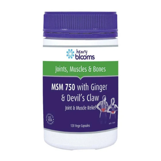 Henry Blooms MSM Ginger & Devil's Claw 120 Capsules