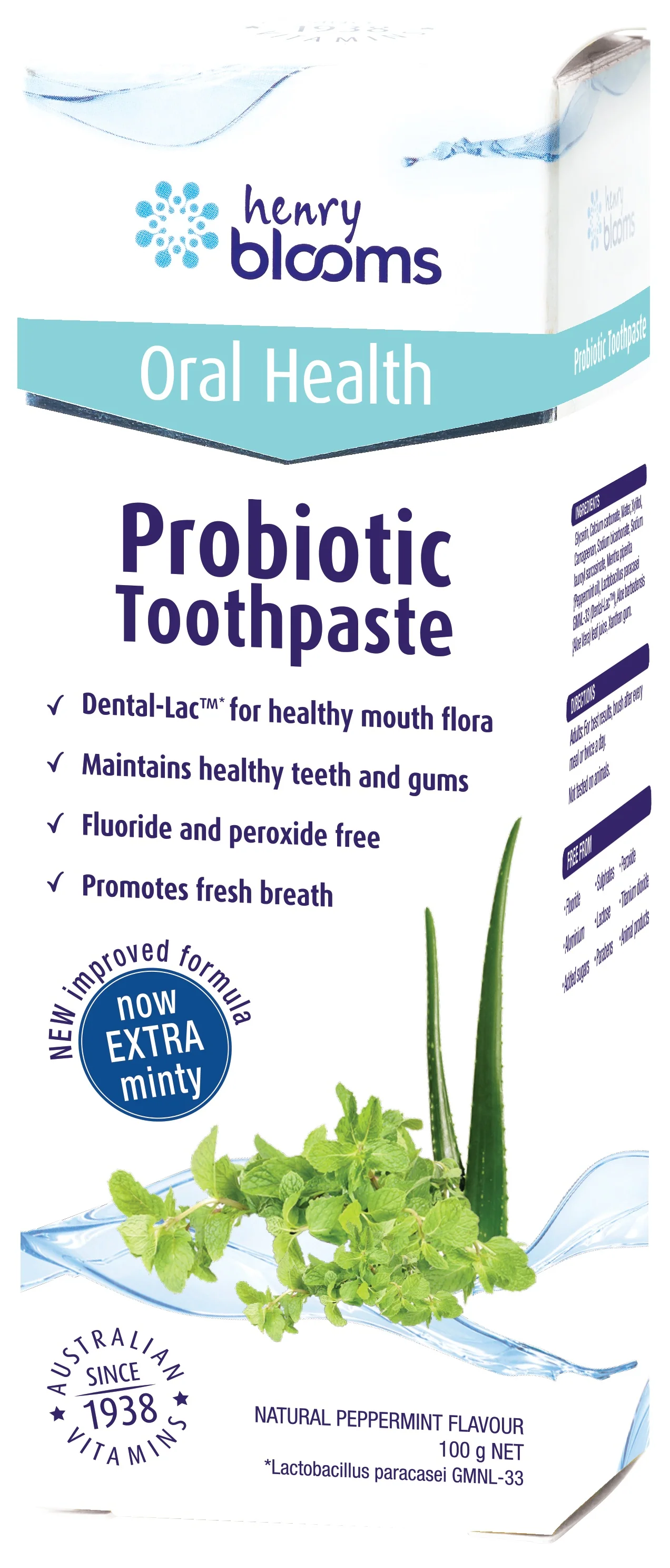 Henry Blooms Probiotic Toothpaste 100g