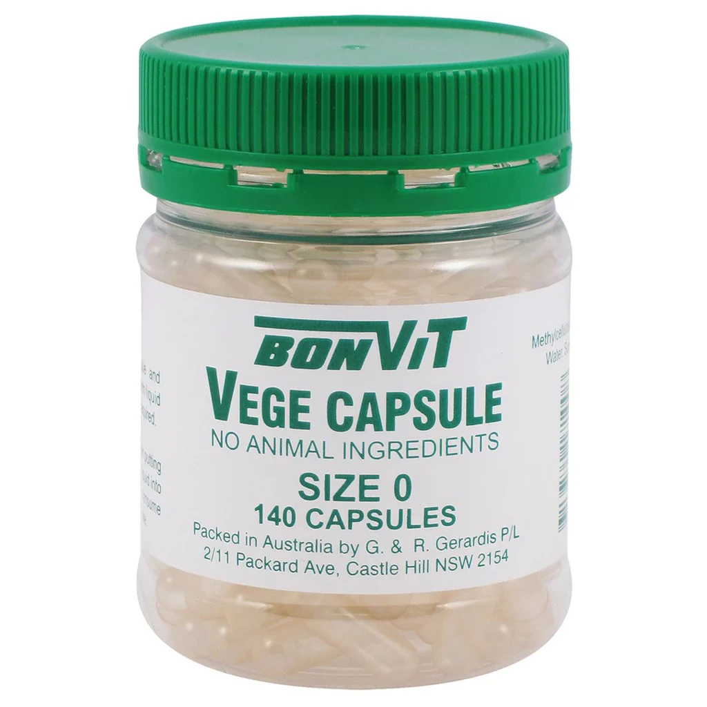 Bonvit Empty Vege Capsules 'O' size 140 capsules