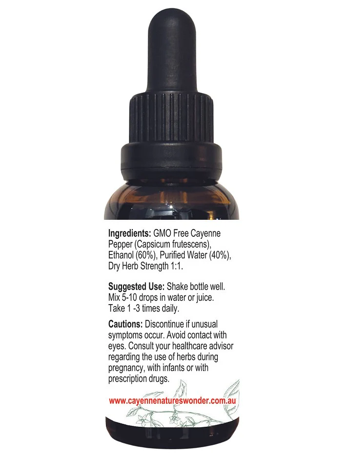 Cayenne Nature's Wonder Cayenne Pepper Extract bottle 30ml - Image 2