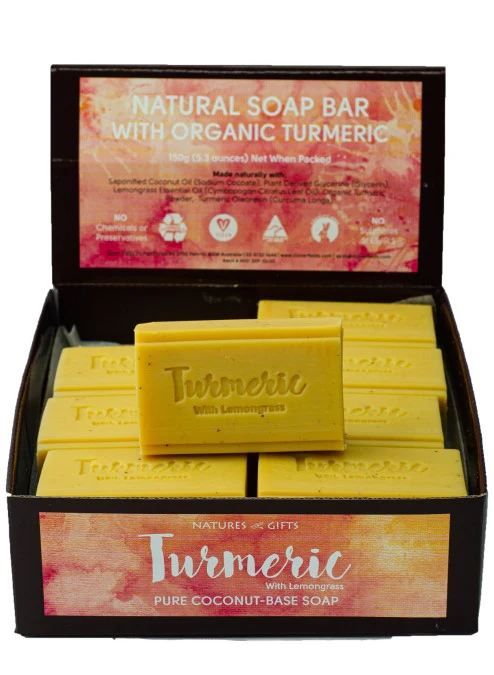 Clover Fields Turmeric with Lemongrass 150g Bar Soap - Box of 16