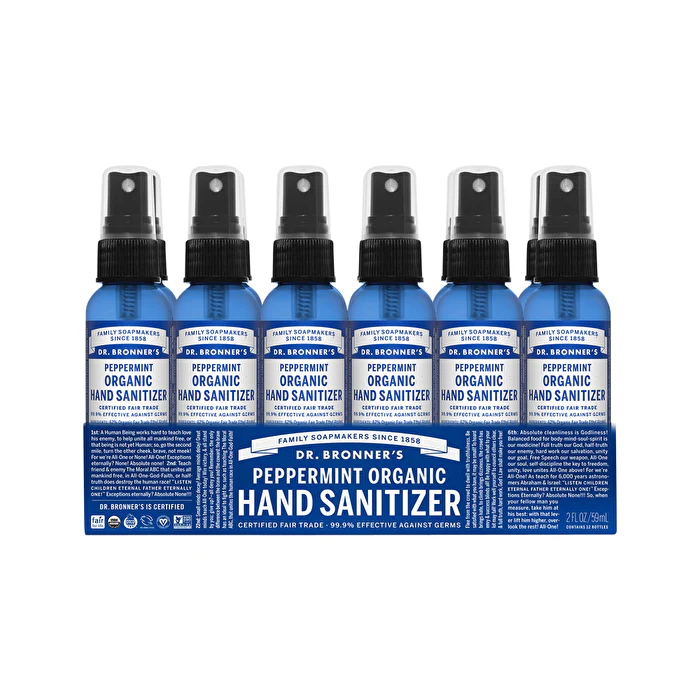 Dr. Bronner's Organic Hand Sanitizer Peppermint Box of 12 - Image 3