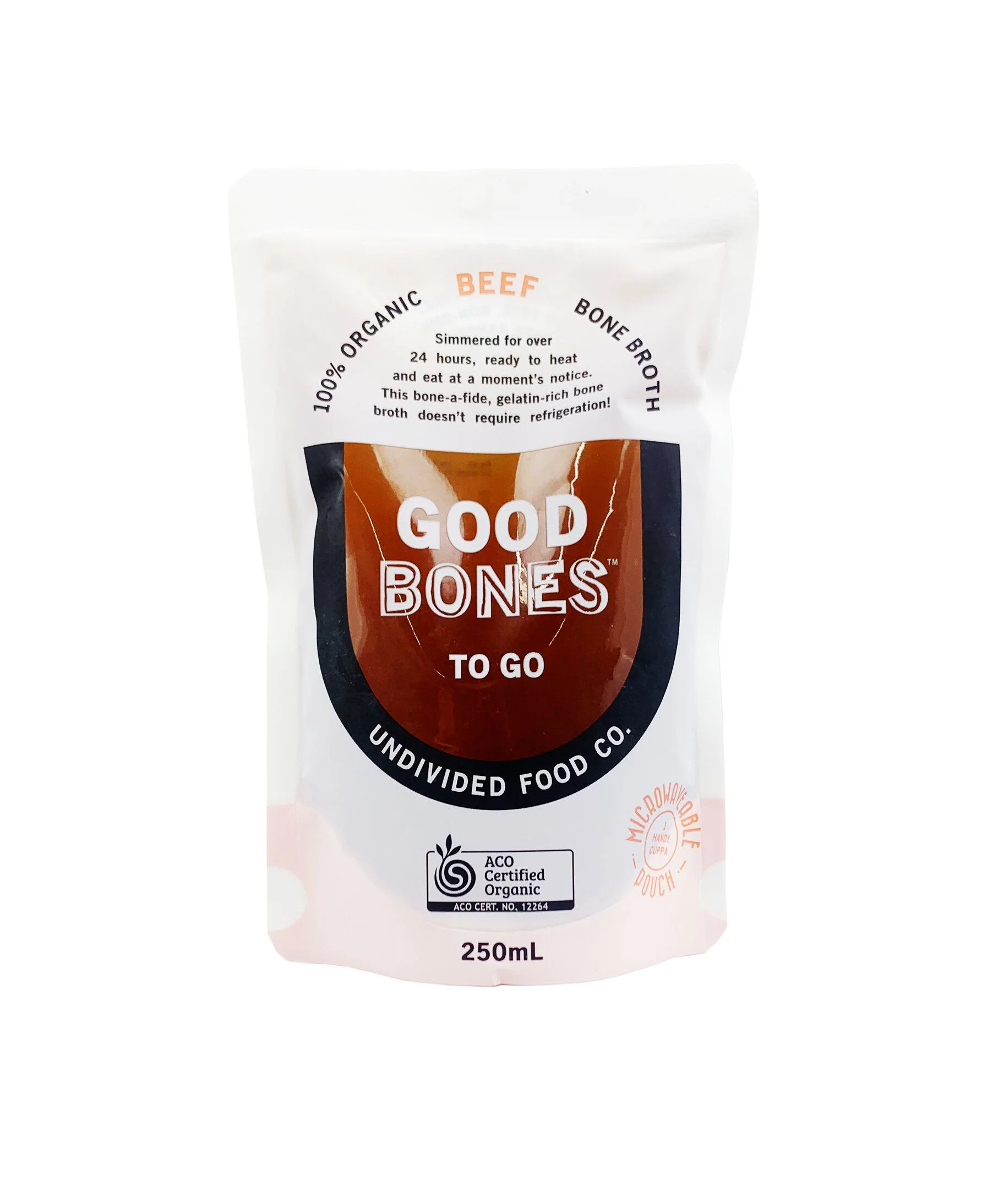 Good Bones Certified Organic Beef Bone Broth To Go 250ml