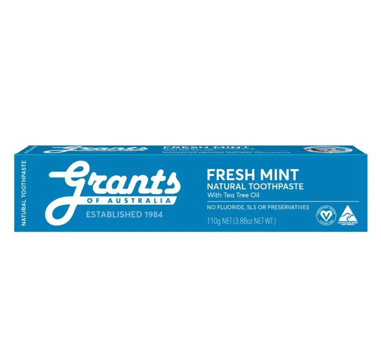 Grants Fresh Mint Natural Toothpaste Fluoride Free 100g - 12 Pack - Image 3