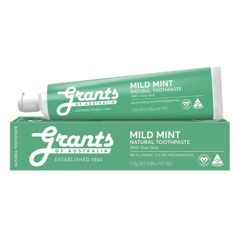 Grants Toothpaste Mild Mint with Aloe Vera 110g - 12 Pack