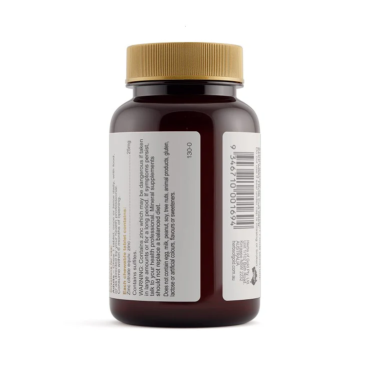 Herbs of Gold Zinc Chewable 60 tablets - Image 3