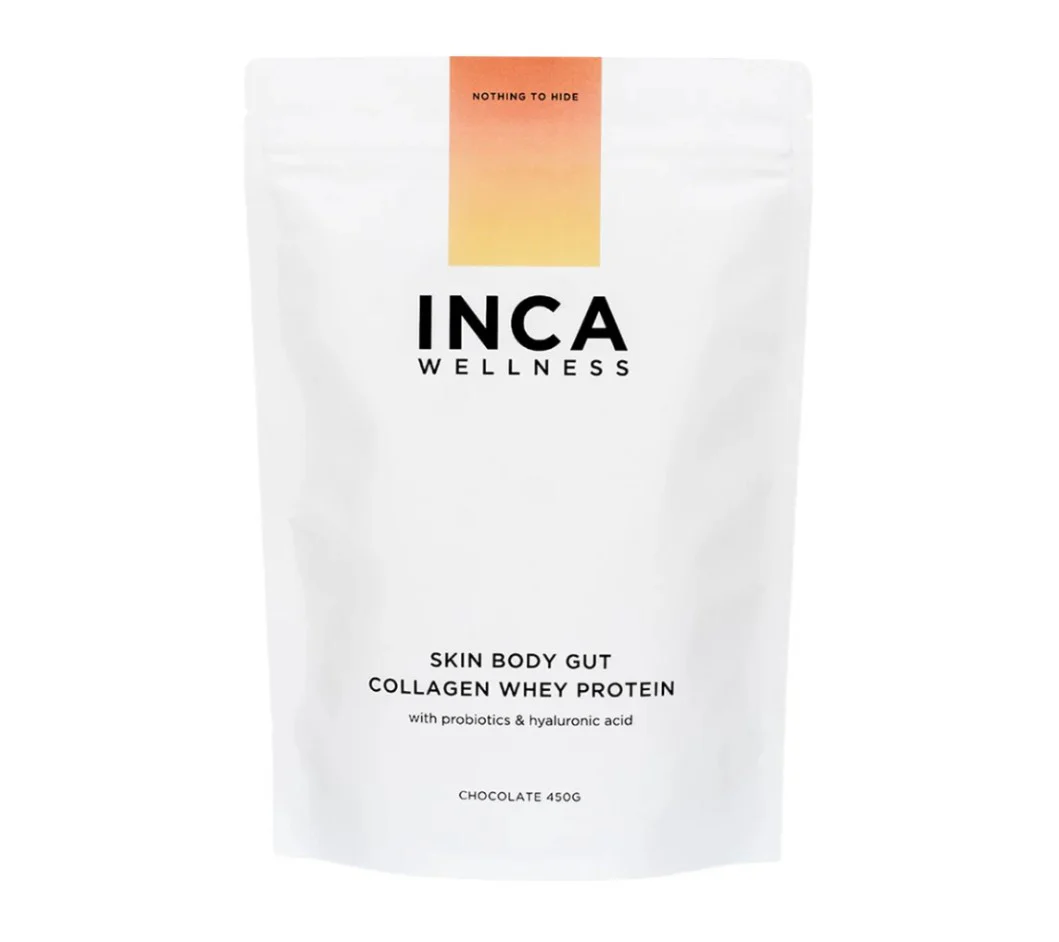 Inca Wellness Skin Body Gut Collagen Whey Protein Chocolate 450g