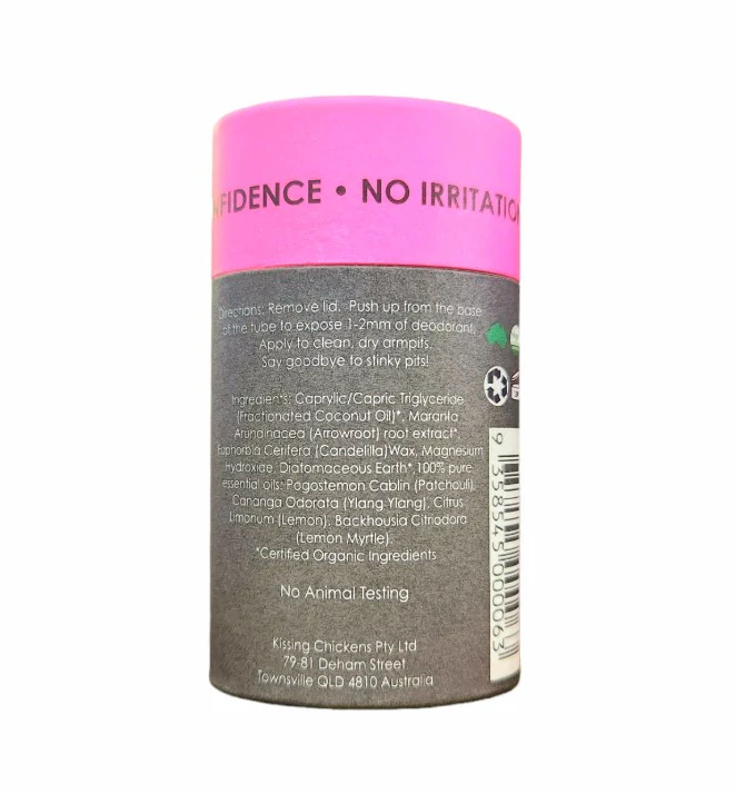 Kissing Chickens Natural Deodorant Stick Patchouli & Ylang Ylang 60g - Image 2