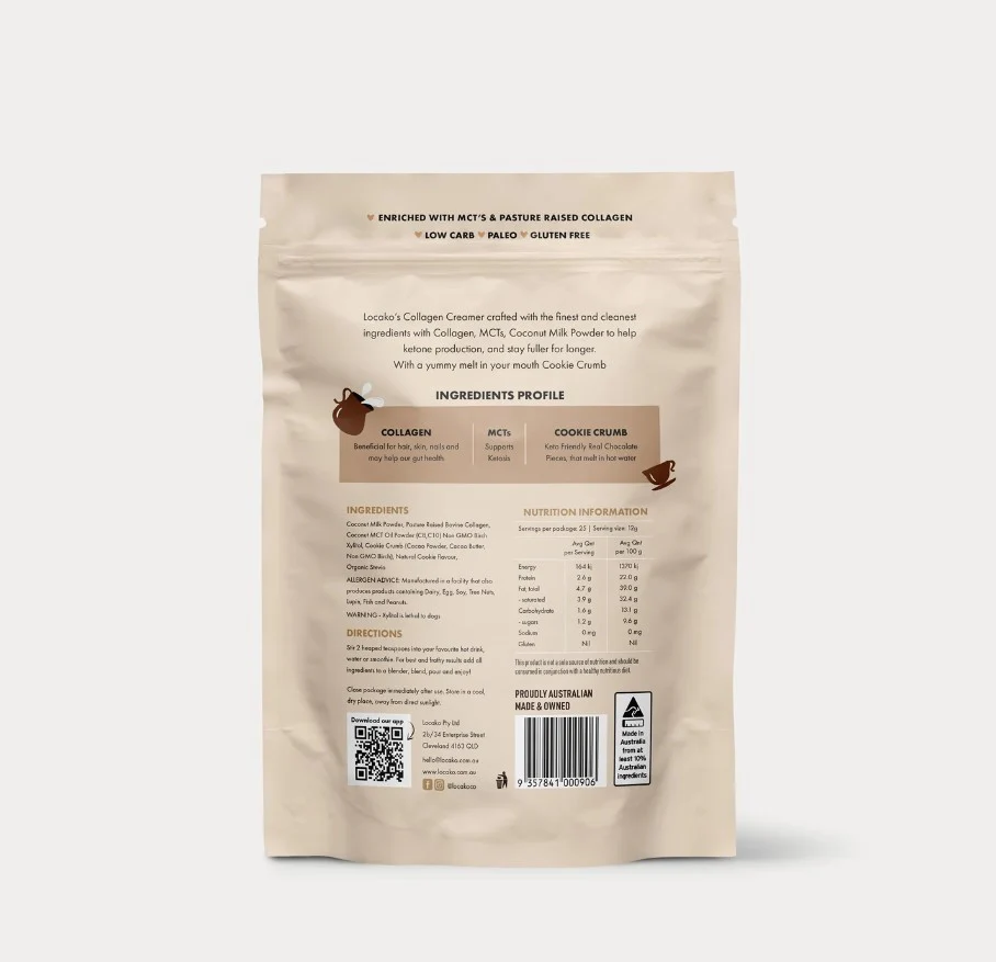 Locako Collagen Creamer Indulgent Cookies and Cream 300g - Image 2