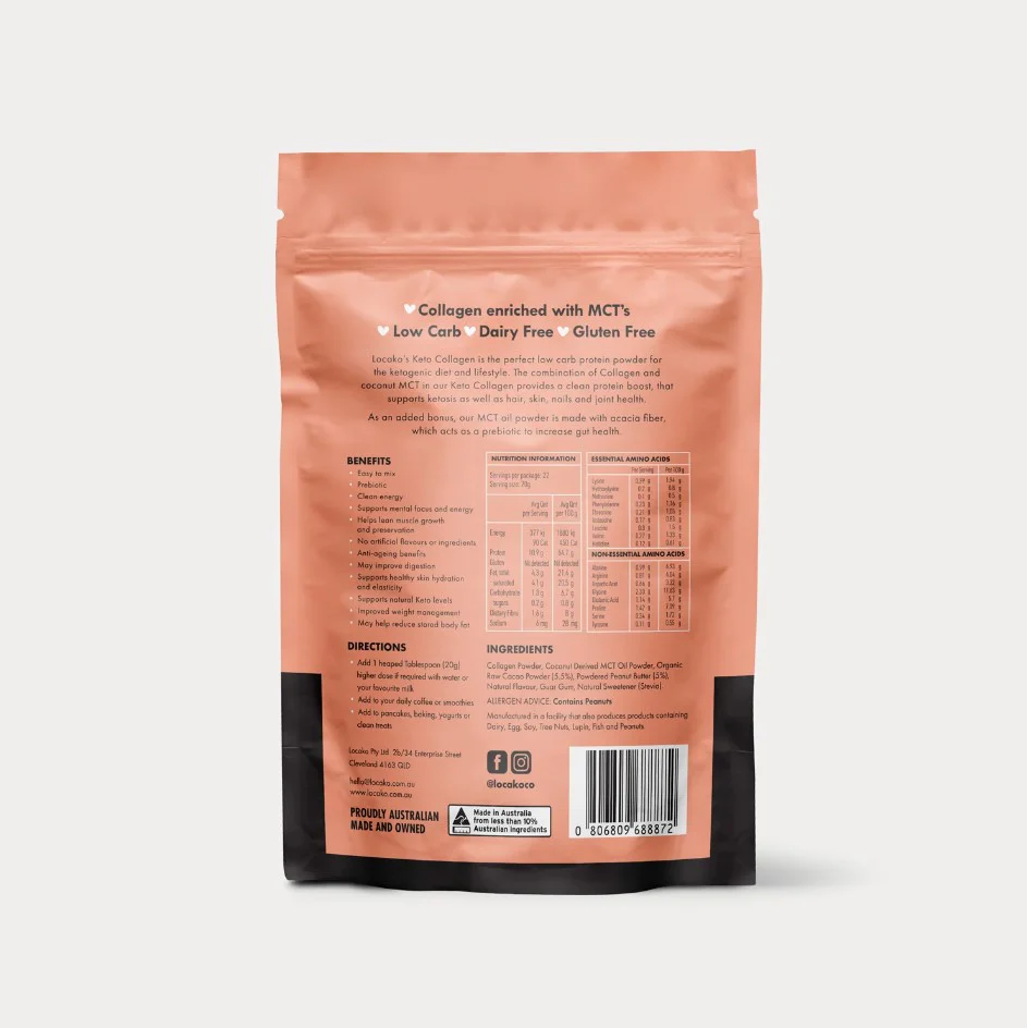 Locako Keto Collagen Chocolate Peanut Butter 440g - Image 2