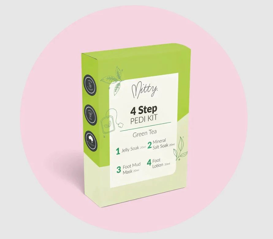 Mitty 4 Step Pedi Kit Green Tea 4x20ml