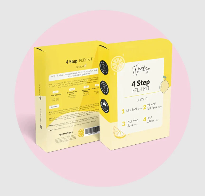 Mitty 4 Step Pedi Kit Lemon 4x20ml - Image 2