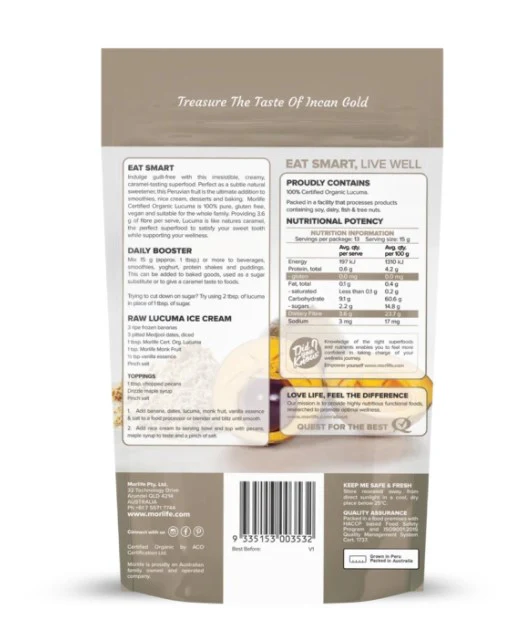 Morlife Certified Organic Lucuma 200g - Image 2