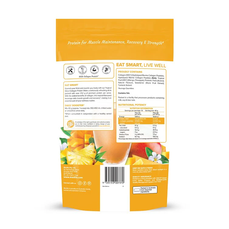 Morlife Protein Water Tropical Glow 400g - Image 2