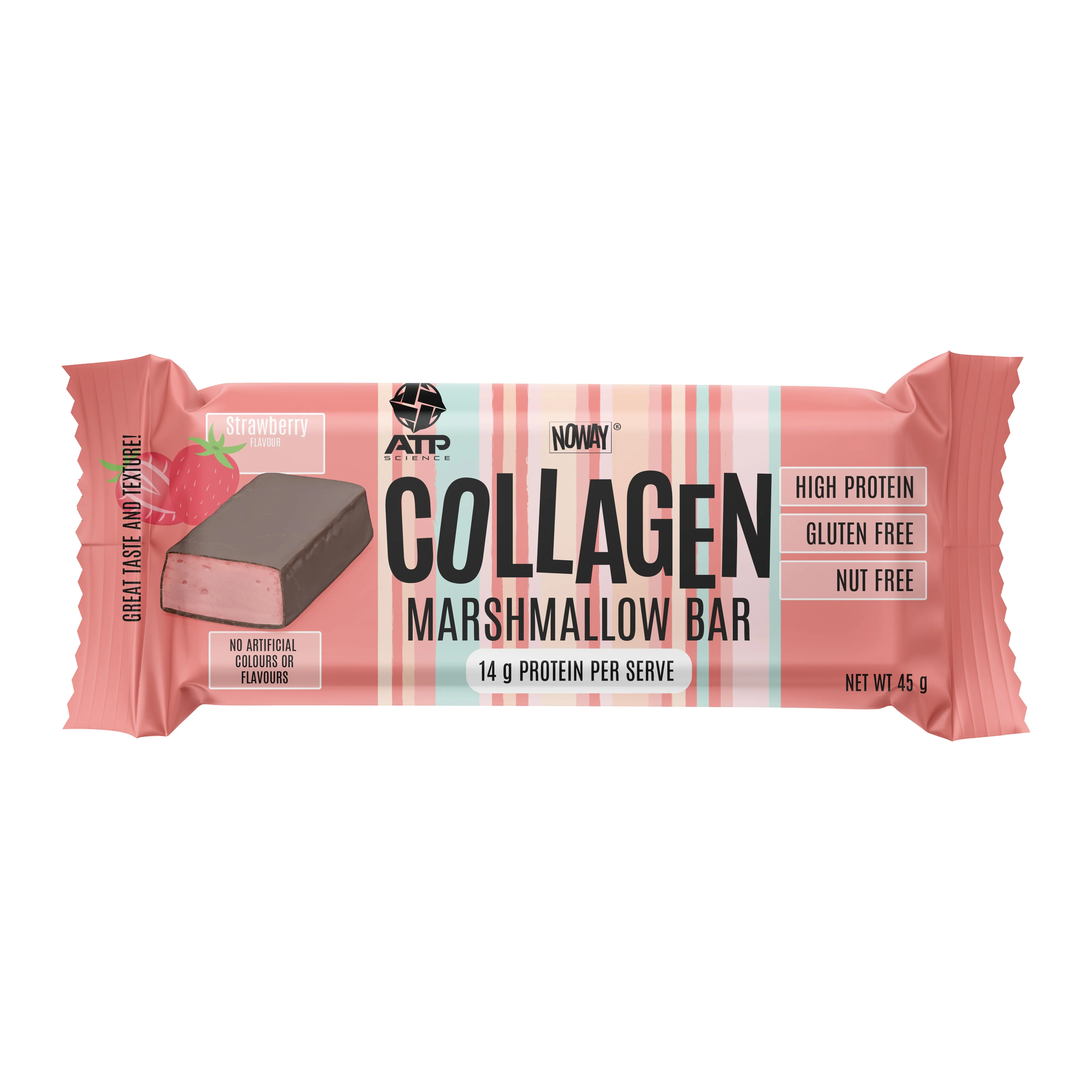 NOWAY Collagen Mallow Bar Strawberry 45g - Box of 12 - Image 2