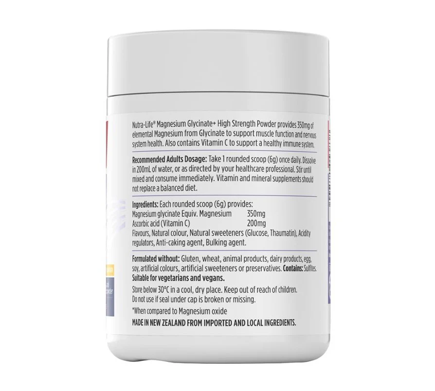 Nutra-Life Magnesium Glycinate Powder Citrus 180g - Image 2