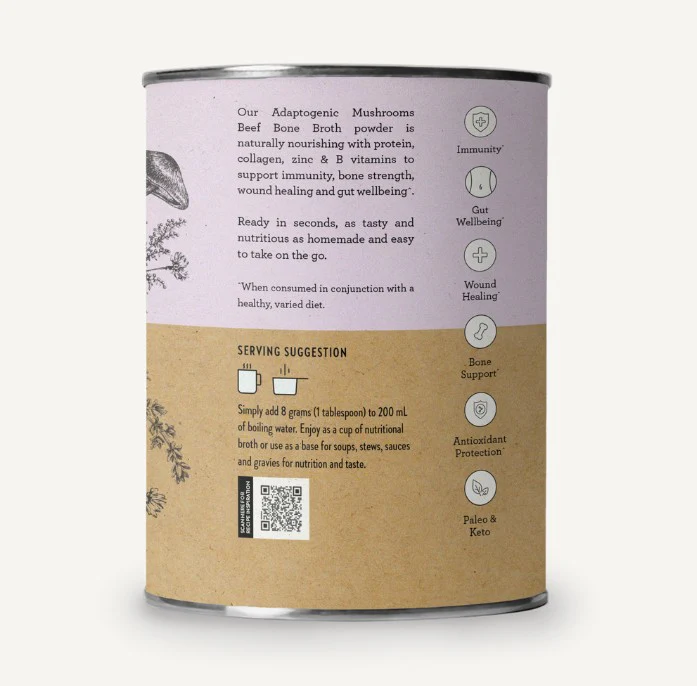 Nutra Organics Beef Bone Broth Adaptogenic Mushroom 125g - Image 2