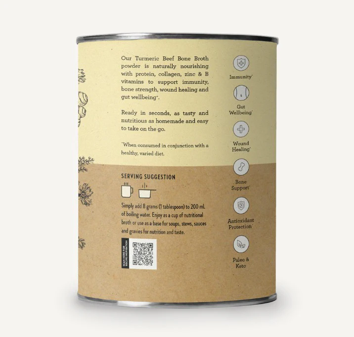 Nutra Organics Beef Bone Broth Turmeric 125g - Image 2