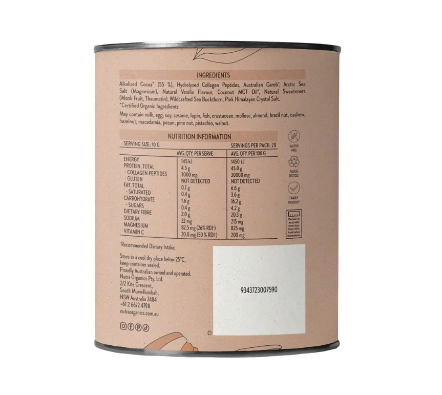 Nutra Organics Collagen Hot Chocolate 200g - Image 3