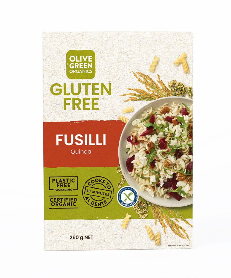 Olive Green Organics Gluten Free Pasta Quinoa & Rice Fusilli 250g
