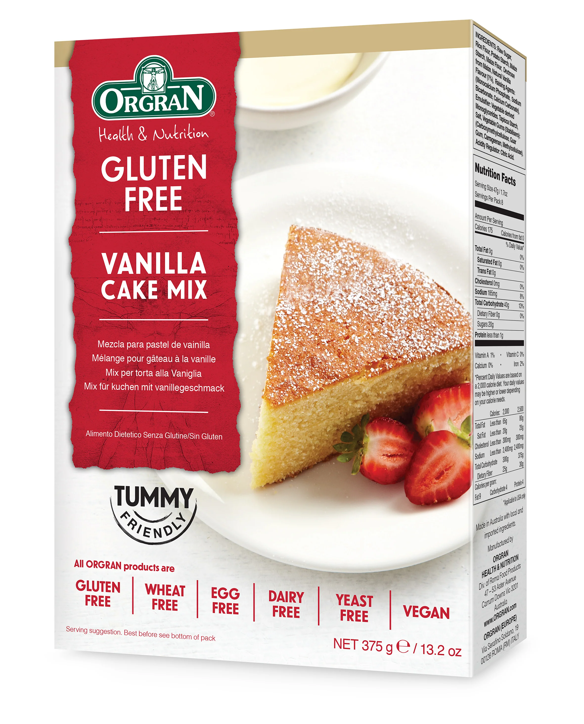 Orgran Cake Mix Vanilla 375g