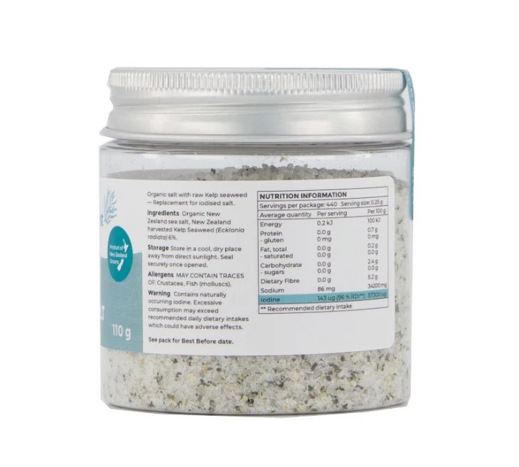 Pacific Harvest Kelp Sea Salt Naturally Iodized 110g - Image 2