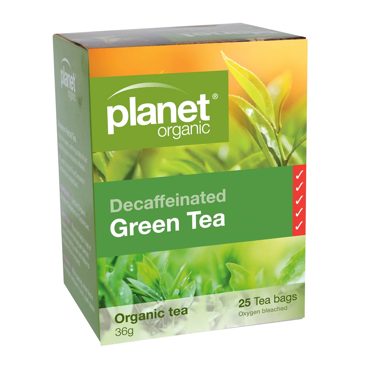Planet Organic Herbal Tea Green Decaffeinated 25 Tea Bags
