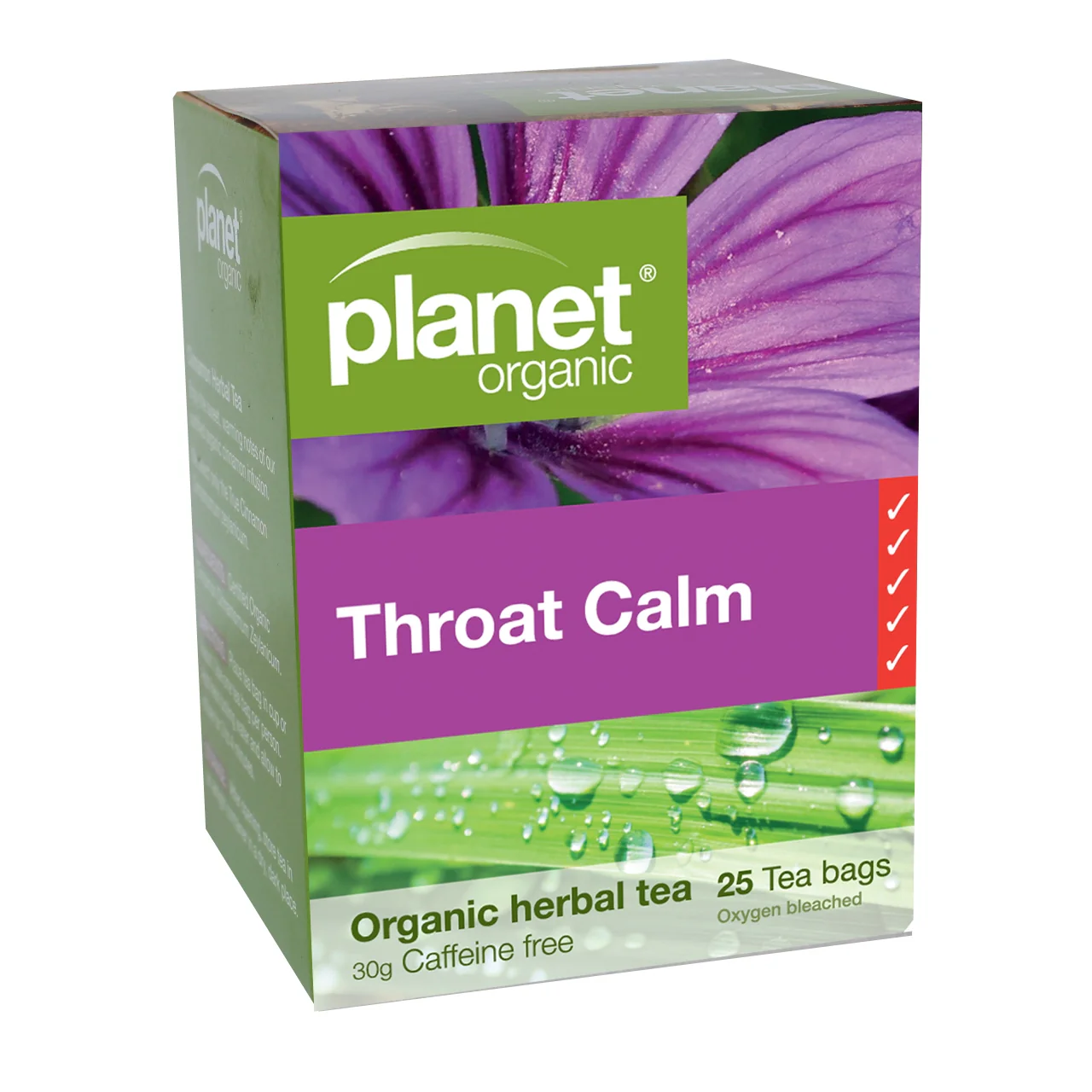 Planet Organic Herbal Tea Throat Calm 25 Tea Bags