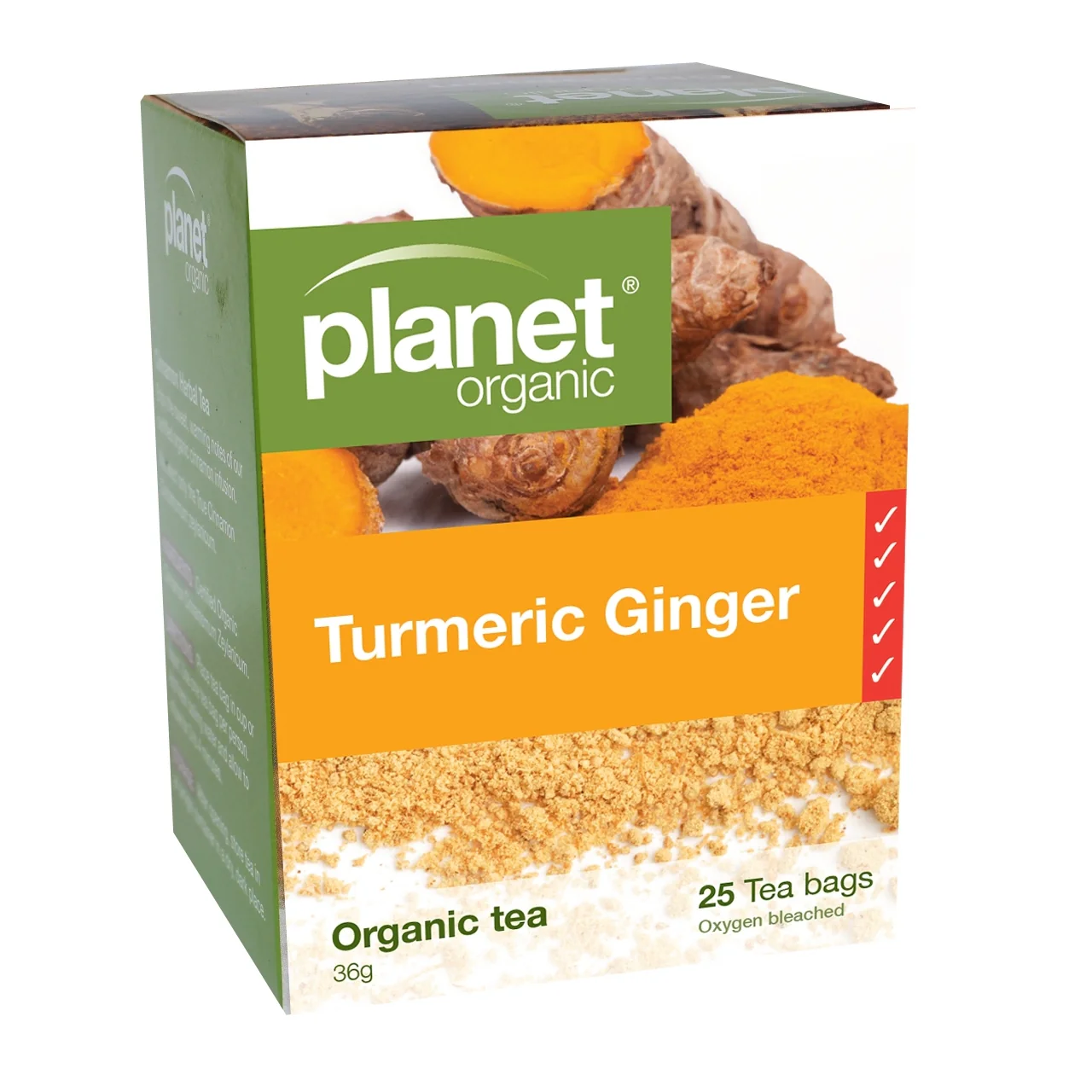 Planet Organic Tea Turmeric and Ginger 25 tea bags
