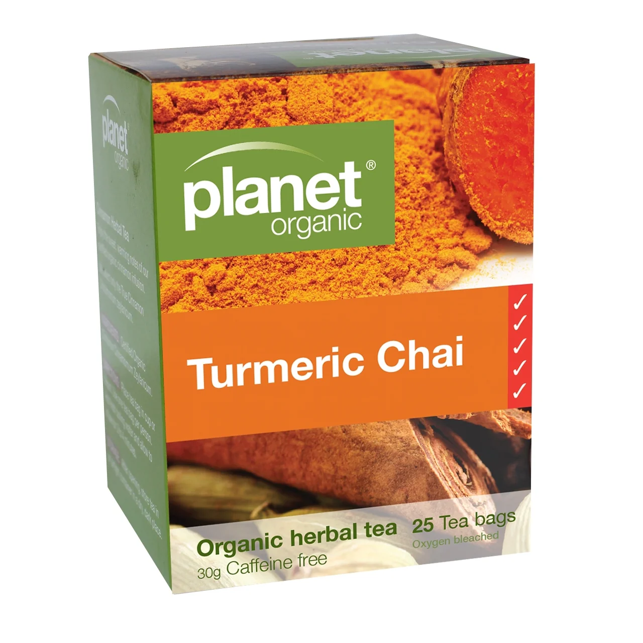 Planet Organic Tea Turmeric Chai 25 tea bgs