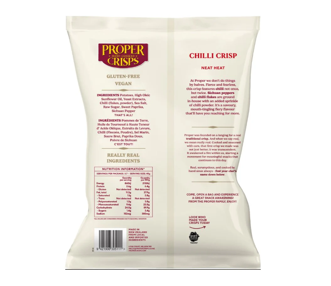 Proper Crisps Chilli Crisp 150g - Box of 12 - Image 2