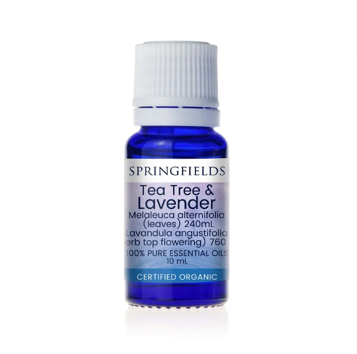 Springfields Certified Organic Essential Oil Tea Tree Lavender 10ml