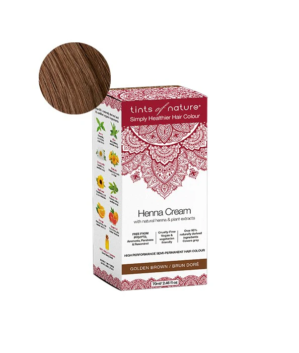 Tints of Nature Semi-Permanent Hair Dye Henna Cream Golden Brown