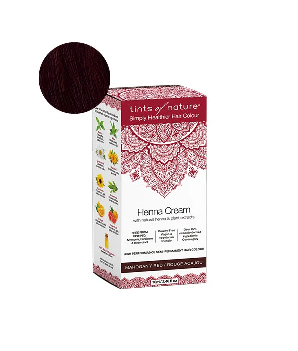 Tints of Nature Semi-Permanent Hair Dye Henna Cream Mahogany